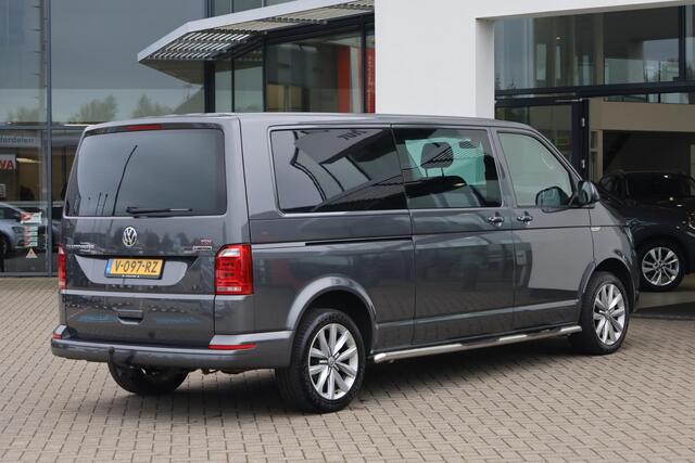 Volkswagen TRANSPORTER 2.0 TDI L2H1 DC 4Motion Highline 204PK / 150kW DSG, 4-motion 4 x 4 Dubbele cabine, NL auto 1e eigenaar trekhaak, achteruitrijcamera, parkeersensoren voor en achter (pdc), cruise control, verwarmbare voorruit, navigatie, DAB+, Apple Carplay / Android Auto,