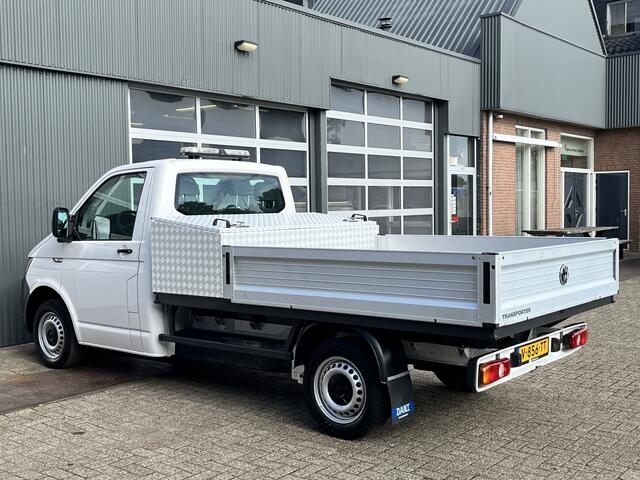 Volkswagen TRANSPORTER 2.0 TDI L2H1 Pick up open laadbak met Airco Telefoonverbinding Navigatiesysteem 3-Persoons Gereedschapskist 1e eigenaar Dealer onderhouden P-up Bakwagen Doka Pritsche Euro 6