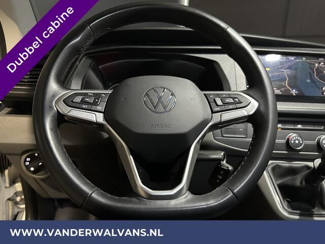 Volkswagen TRANSPORTER 2.0 TDI L2H1 Dubbele Cabine Euro6 Airco | 5-Zits | Navigatie | Trekhaak | Apple Carplay Android Auto, Cruisecontrol, Parkeersensoren