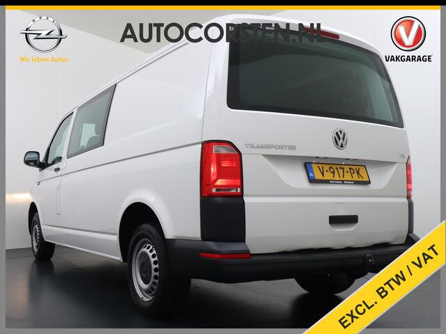Volkswagen TRANSPORTER 2.0TDI L2H1 DUBBELE CABINE Apple Carplay Android Auto Trekhaak Airco Comfortline Betonplex Vloer Lat om Lat betimmering Euro 6 Schuifdeur Origineel Nederlandse Auto