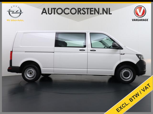 Volkswagen TRANSPORTER 2.0TDI L2H1 DUBBELE CABINE Apple Carplay Android Auto Trekhaak Airco Comfortline Betonplex Vloer Lat om Lat betimmering Euro 6 Schuifdeur Origineel Nederlandse Auto