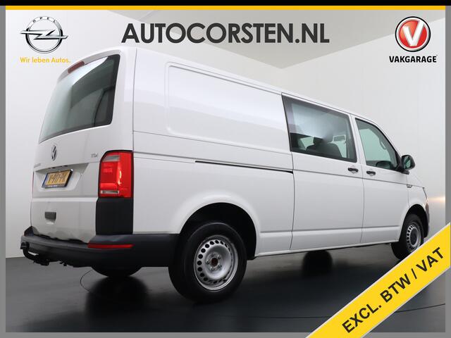 Volkswagen TRANSPORTER 2.0TDI L2H1 DUBBELE CABINE Apple Carplay Android Auto Trekhaak Airco Comfortline Betonplex Vloer Lat om Lat betimmering Euro 6 Schuifdeur Origineel Nederlandse Auto