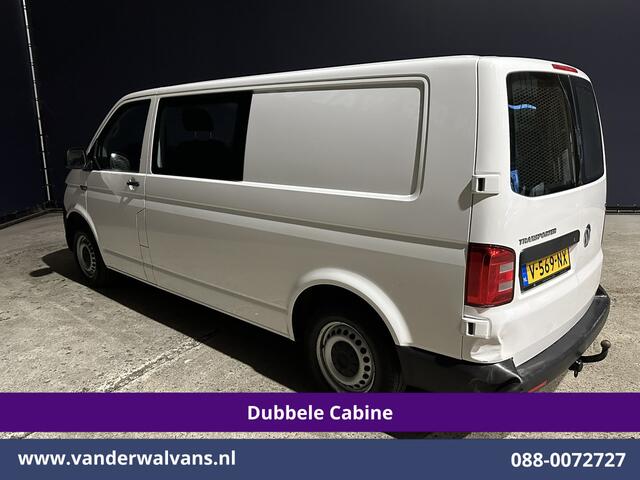Volkswagen TRANSPORTER 2.0 TDI 150pk L2H1 Dubbele cabine Euro6 Airco | 6-Zits | 2500kg Trekhaak | Navigatie | Cruisecontrol | Apple Carplay, Android Auto, Parkeersensoren