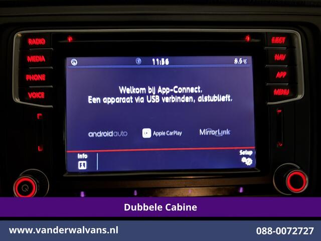 Volkswagen TRANSPORTER 2.0 TDI 150pk L2H1 Dubbele Cabine Euro6 Airco | 5-Zits | Navigatie | 2500kg Trekhaak | Apple Carplay Android Auto, Sidebars, Parkeersensoren, Achterklep