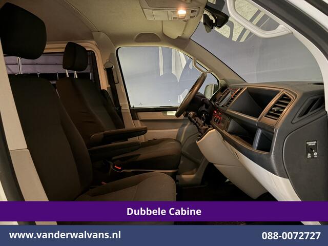 Volkswagen TRANSPORTER 2.0 TDI 150pk L2H1 Dubbele Cabine Euro6 Airco | 5-Zits | Navigatie | 2500kg Trekhaak | Apple Carplay Android Auto, Sidebars, Parkeersensoren, Achterklep