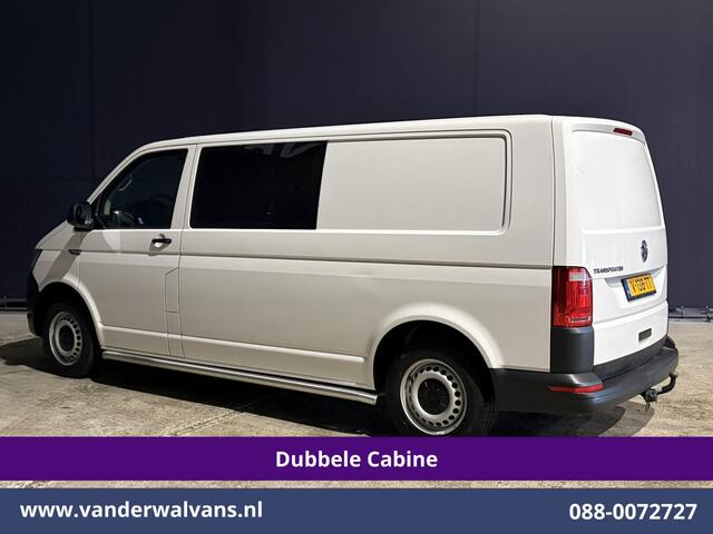 Volkswagen TRANSPORTER 2.0 TDI 150pk L2H1 Dubbele Cabine Euro6 Airco | 5-Zits | Navigatie | 2500kg Trekhaak | Apple Carplay Android Auto, Sidebars, Parkeersensoren, Achterklep