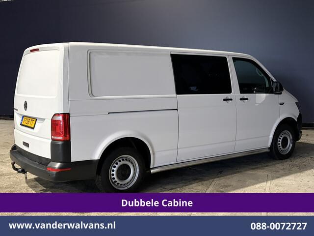 Volkswagen TRANSPORTER 2.0 TDI 150pk L2H1 Dubbele Cabine Euro6 Airco | 5-Zits | Navigatie | 2500kg Trekhaak | Apple Carplay Android Auto, Sidebars, Parkeersensoren, Achterklep