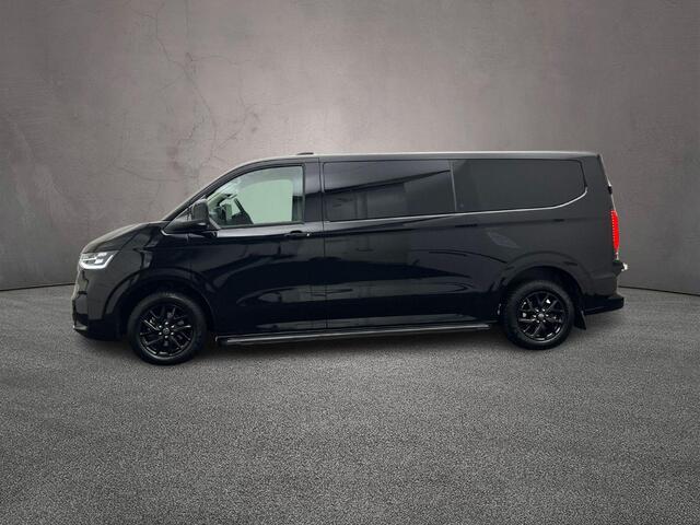 Volkswagen TRANSPORTER 2.0 TDI 150pk Automaat L2 Dubbel Cabine Bulli | Leder | Trekhaak | 360gr Camera | Sidebars | Stoelverwarming | Matrix LED | Keyless | ACC | Navigatie | Climatronic | Black on black