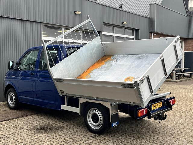 Volkswagen TRANSPORTER 2.0 TDI L2H1 DC Euro 6 Kipper open laadbak Airco trekhaak 2200kg trekgewicht 1e eigenaar Dealer onderhouden Telefoonverbinding Kieper P-up Doka Pritsche Ahk 2200kg