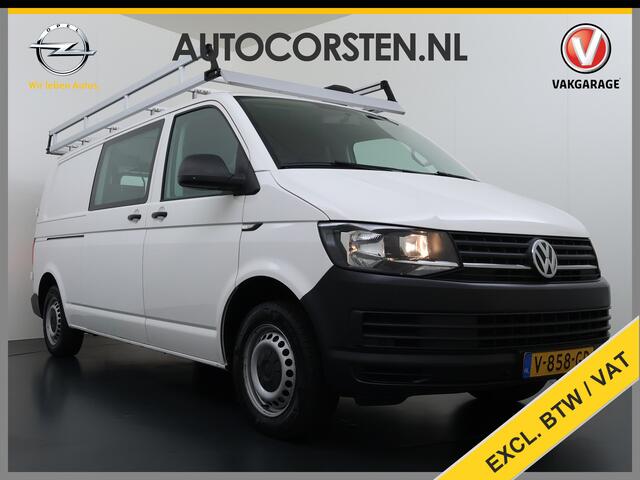 Volkswagen TRANSPORTER 2.0TDI L2H1 Trekhaak Euro 6 Navi Airco Cruise Control Pdc Executive Plus Schuifdeur+Raam Inbouwkasten Imperiaal Betonplex Vloer Wandbetimmering 1e Eigenaar Origineel Nederlandse Auto Dealeronderhouden