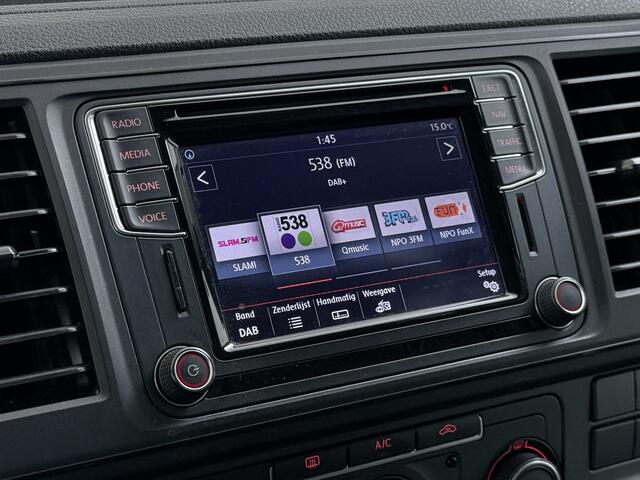 Volkswagen TRANSPORTER 2.0TDI L2H1 Trekhaak Euro 6 Navi Airco Cruise Control Pdc Executive Plus Schuifdeur+Raam Inbouwkasten Imperiaal Betonplex Vloer Wandbetimmering 1e Eigenaar Origineel Nederlandse Auto Dealeronderhouden