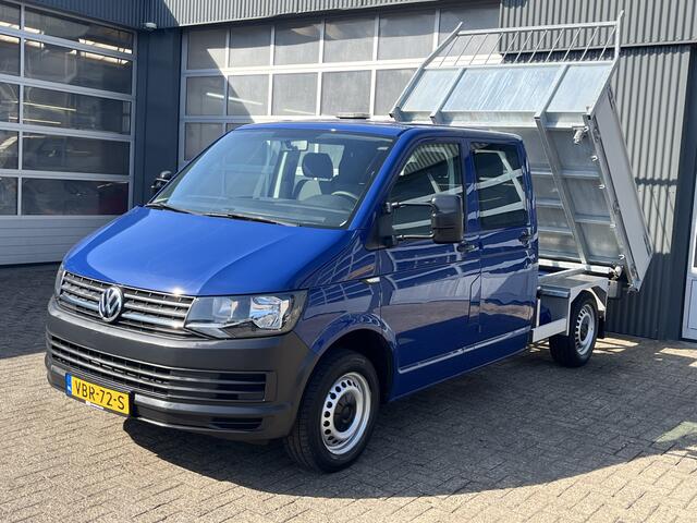 Volkswagen TRANSPORTER 2.0 TDI L2H1 DC Euro 6 Kipper open laadbak Airco trekhaak 2200kg trekgewicht 1e eigenaar Dealer onderhouden Telefoonverbinding Kieper P-up Doka Pritsche Ahk 2200kg