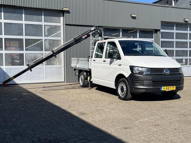 Volkswagen TRANSPORTER 2.0 TDI L2H1 DC Euro 6 Hiab 013T Laadkraan Pick up Dubbele cabine open laadbak Pick-up Airco Bluetooth Trekhaak 2200 kg 5-Persoons Telefoonverbinding 1e eigenaar Dealer onderhouden BPM vrij !!!