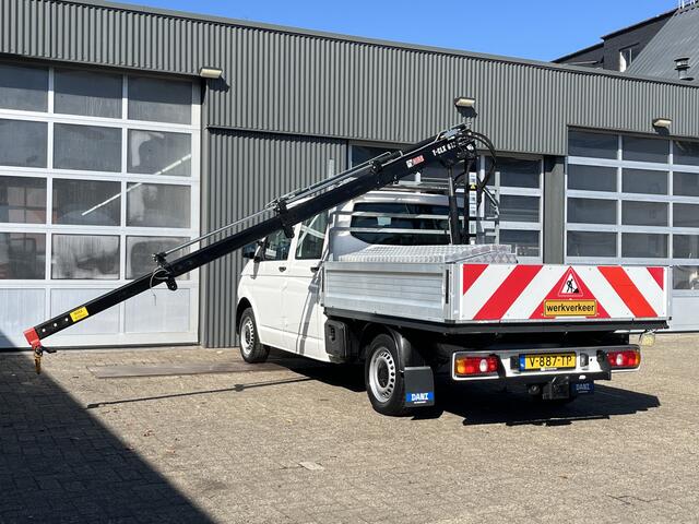 Volkswagen TRANSPORTER 2.0 TDI L2H1 DC Euro 6 Hiab 013T Laadkraan Pick up Dubbele cabine open laadbak Pick-up Airco Bluetooth Trekhaak 2200 kg 5-Persoons Telefoonverbinding 1e eigenaar Dealer onderhouden BPM vrij !!!