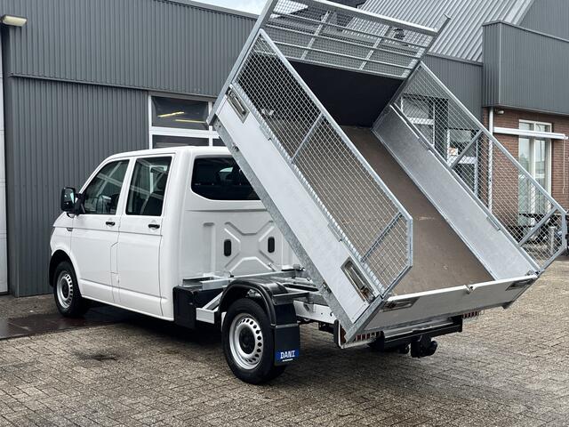 Volkswagen TRANSPORTER 2.0 TDI L2H1 DC Kipper Airco trekhaak 2200kg Trekgewicht 1e eigenaar Dealer onderhouden Telefoonverbinding Kieper P-up Open laadbak Hoge schotten 6-Persoons Euro 6 Bpm vrij!!