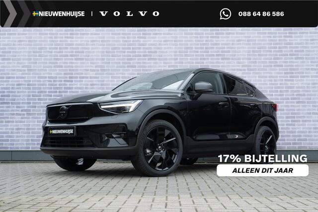 Volvo EC40 Extended Range 82 kWh Plus Black Edition | Pixel LED koplampen | 360 camera | Panoramadak | Adaptive cruise control | Stoel- en stuurwielverwarming | Harman Kardon audio | Getint glas | Warmtepomp | LED mistlampen | Google Maps navigatie |