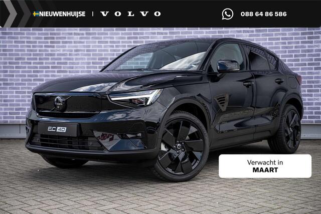 Volvo EC40 Single Motor Extended Range Ultra Black Edition Europa | Adaptive Cruise Control | BLIS | Panoramadak | Harman / Kardon | Nubuck | 360 Camera | 20" | Memory | Elektrische Stoelen | Stoelverwarming voor & achter | Stuuverwarming |