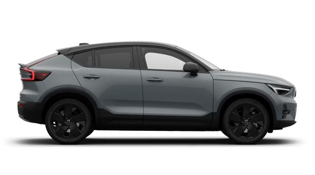 Volvo EC40 Twin Motor Plus Black Edition Europa 82 kWh Lighting Climate Visual Park Assist Dak hoogglans zwart Extra getint glas achter