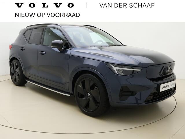 Volvo EX40 Extended Range Ultra Black Edition / Bumperdelen in exterieurkleur / Verlaagd / Zijprofielen / Dakspoiler / Harman en Kardon audio / Panorama dak / Stoel/- en stuurverarming /