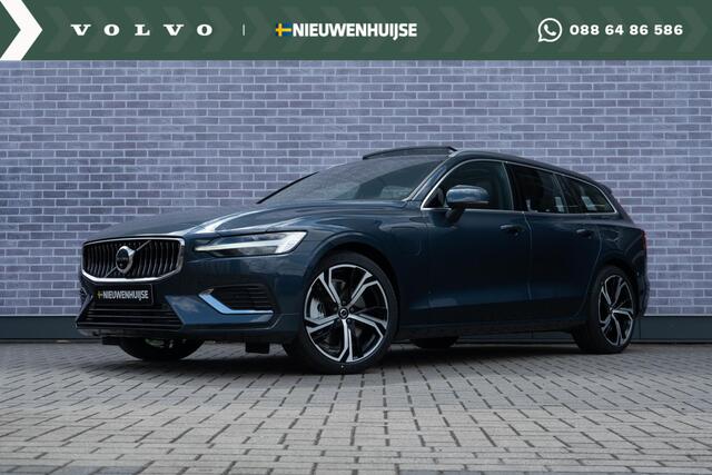 Volvo V60 T6 Recharge AWD Ultra Bright | Longe Range | Google | Massage | 360 Camera | Alarm | Schuif-/Kanteldak | Adaptieve Cruise | Pilot Assist | Head-Up Display | Keyless | 19" LM