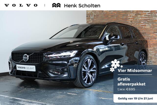 Volvo V60 B4 Plus Dark | Adaptive cruise control | Panoramadak | Electrische wegklapbare trekhaak | Stoelverwarming | Parkeercamera | Parkeersensoren voor + achter | Stuurwielverwarming | Google infotainment