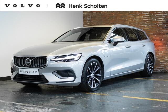 Volvo V60 T6 Plug-in hybrid AWD Essential Bright | Lederen bekleding | Electrische wegklapbare trekhaak | Stoelverwarming | Adaptive cruise Control | Parkeersensoren voor + achter | Parkeercamera | BLIS | Stuurwielverwarming