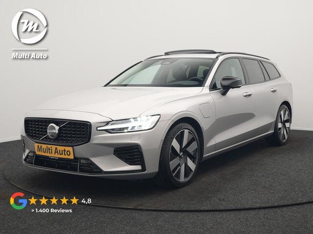 Volvo V60 T6 Recharge AWD LONG RANGE Plus Dark Plug In Hybrid 350pk Dealer O.H. PHEV | Panodak | Adaptive Cruise | 360 Camera | Head Up | Harman&Kardon | Lederen Sportstoelen Memory & Verwarmd | Google Assistent | Stuur Verwarmd | Apple Carplay | Keyless | Blis |