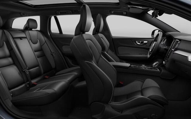 Volvo V60 T6 Plug-in hybrid AWD Ultra Dark | Google | Long Range | Schuif-/Kanteldak | Adaptieve Cruise Control | DAB | Head-Up Display | Camera | Stoelverwarming Voor + Achter | Harman Kardon Audio | Getint Glas | Zitverlenging | Elek. Stoelen | Memory | 19" LM