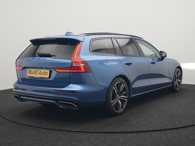 Volvo V60 T6 Recharge AWD R-Design PHEV 340pk Dealer O.H. | Trekhaak Af Fabriek | Panodak | Adaptive Cruise | 360 Camera | Lederen Sportstoelen Memory & Verwarmd | Keyless | Blis | Stuur Verwarmd | Apple Carplay | Navigatie | DAB | Plug In Hybrid |