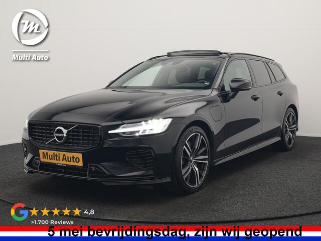 Volvo V60 T6 Recharge AWD R-Design LONG RANGE PHEV 350pk Dealer O.H. | Panodak | Camera | Harman / Kardon | Lederen Sportstoelen Memory & Verwarmd | Apple Carplay | Keyless | Stuur Verwarmd | Navigatie | DAB | 19"L.M | Plug In Hybrid |