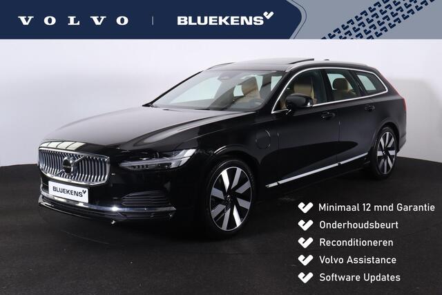Volvo V90 T6 Recharge AWD Plus Bright - Panoramisch schuif-/kanteldak - Intellisafe Assist/Surround - Harman Kardon Audio - Parkeersensoren v/a - Parkeercamera achter - Nappalederen bekleding - Elektrisch bedienbare voorstoelen incl. geheugenfunctie - Stoelverwarmi