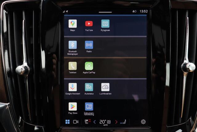 Volvo V90 T6 Recharge AWD Plus Bright - Panoramisch schuif-/kanteldak - Intellisafe Assist/Surround - Harman Kardon Audio - Parkeersensoren v/a - Parkeercamera achter - Nappalederen bekleding - Elektrisch bedienbare voorstoelen incl. geheugenfunctie - Stoelverwarmi