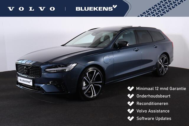 Volvo V90 T6 Recharge AWD Ultimate Dark - Luchtvering - Panorama/schuifdak - IntelliSafe Assist & Surround - 360° Camera - Harman/Kardon audio - Verwarmde voorstoelen, stuur & achterbank - Parkeersensoren voor & achter - Elektr. bedienb. voorstoelen met geheugen - 