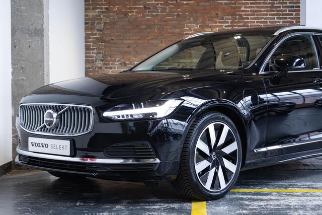 Volvo V90 T6 Recharge AWD Ultimate Bright | Long Range | Luchtvering | Bowers & Wilkins premium audio | Massagestoelen | 360° parkeercamera | Google infotainment | Semi Elektrische trekhaak | Nappa lederen bekleding | Parkeersensoren voor + achter | Panoramadak