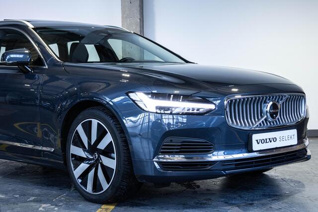 Volvo V90 T6 Automaat Recharge AWD Ultra Bright | Long Range | Panoramadak | Interieur Voorverwarming | Adaptive Cruise Control | Blind Spot | Head-up Display| 360º camera | Alarmklasse 3 | Google infotainment | Harman Kardon premium audio | Stoelverwarming