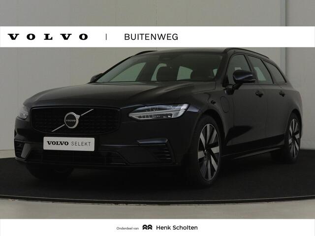Volvo V90 T6 Plug-in hybrid AWD Ultra Dark | Head-up display | Panoramadak | Harman Kardon premium audio | Semi elektrische wegklapbare trekhaak | 360° parkeercamera | Stoelverwarming | Parkeersensoren voor + achter | Gelamineerde zijruiten | Stuurwielverwarming