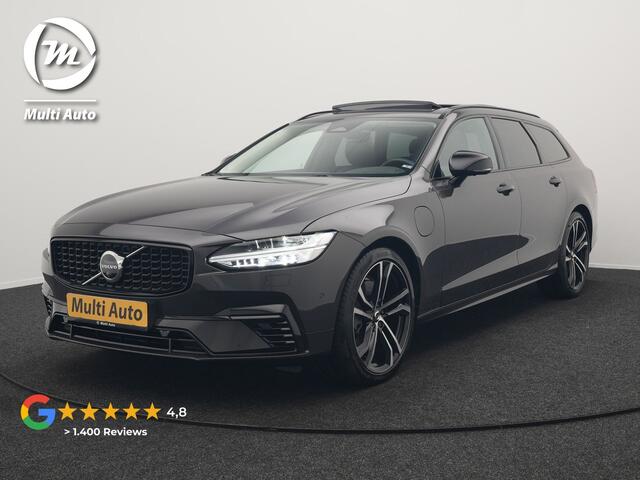 Volvo V90 T8 AWD Ultimate Dark Plug In Hybrid 455pk Dealer O.H. PHEV | Panodak | Adaptive Cruise | Head Up | 360 Camera | Lederen Sportstoelen Ventilatie & Memory | Harman & Kardon | Google Assistent | Apple Carplay | Stoelen & Stuur Verwarmd | Blis |