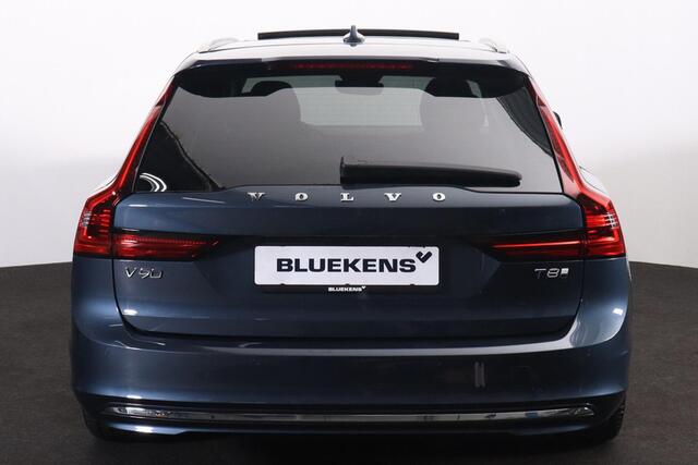 Volvo V90 T8 Recharge AWD Ultra Dark - Panorama/schuifdak - IntelliSafe Assist & Surround - 360º Camera - Harman/Kardon audio - Adaptieve LED koplampen - Verwarmde voorstoelen, stuur & achterbank - Parkeersensoren voor & achter - Elektr. bedienb. voorstoelen met ge