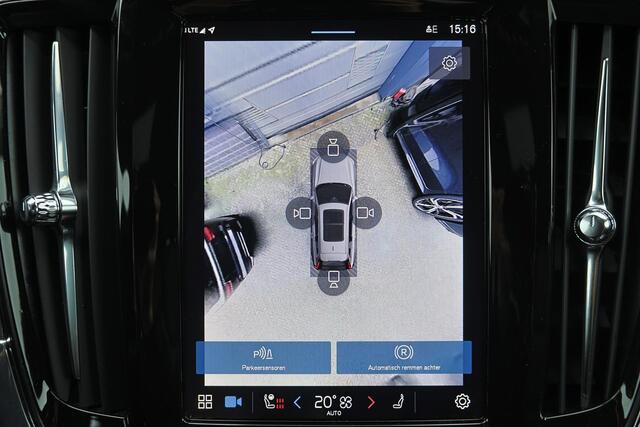 Volvo V90 T6 Recharge AWD Plus Dark - Luchtvering - IntelliSafe Assist & Surround - 360º Camera - Harman/Kardon audio - Adaptieve LED koplampen - Verwarmde voorstoelen, stuur & achterbank - Parkeersensoren voor & achter - Elektr. bedienb. voorstoelen met geheugen -