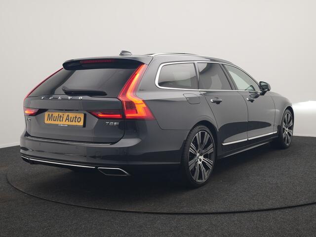Volvo V90 T8 AWD Inscription PHEV 394pk Dealer O.H. | Trekhaak Af Fabriek | Panodak | Adaptive Cruise | Harman / Kardon | Head Up | Camera | Lederen Sportstoelen Massage & Ventilatie & Memory | Apple Carplay | Stuur Verwarmd | Blis | Plug In Hybrid |