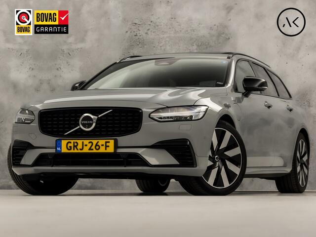 Volvo V90 2.0 T6 Plug-in hybrid AWD Ultimate Dark 350Pk Automaat (PANORAMADAK, HARMAN/KARDON, LUCHTVERING, MEMORY SEATS, 360 CAMERA, HEAD-UP DISPLAY, STUUR/STOELVERWARMING, ZWART HEMEL, NIEUWSTAAT)