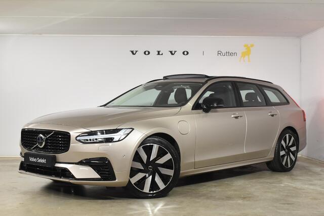 Volvo V90 T8 455PK Plug-in hybrid AWD Ultra Dark / Adaptive Cruise Control / Elektrisch panoramisch schuifdak / Head-up Display / Elektrische voorstoelen met geheugen / Trekhaak elektrisch uitklapbaar / Stuurverwarming / Stoelverwarming V+A / 360 Camera / Harman Kardon