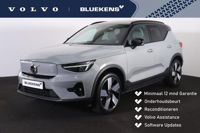 Volvo XC40 Recharge Twin Ultimate 82 kWh - Panorama/schuifdak - IntelliSafe Assist & Surround - 360º Camera - Harman/Kardon audio - Verwarmde voorstoelen & stuur - Parkeersensoren voor & achter - Elektr. bedienb. voorstoelen met geheugen links - Wollen bekleding - D