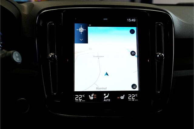 Volvo XC40 1.5 T4 Plug-in Hybrid 155kW/211pk DCT7 Ultimate Dark PANORAMADAK + HARMAN/KARDON + LEER/ALCANTARA + CRUISE + NAVI SENSUS + LANE ASSIST + EL.STOELEN + STOEL-&STUURVERWARMING + CAMERA + KEYLESS + PARKSENSOREN V&A + 19" LM-VELGEN!!