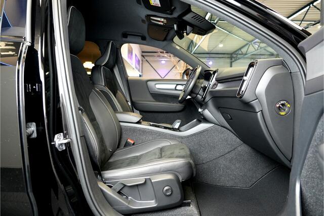 Volvo XC40 Recharge P8 AWD 300kW/408pk Aut. R-Design ADAPT.CRUISE + EL.TREKHAAK + WARMTEPOMP + 360 CAMERA + BLIS + PILOT ASSIST + GOOGLE DASHBOARD + LANE ASSIST + LEER/ALCANTARA + STOEL-&STUURVERWARMING + PARKSENSOREN V&A + 19" LM-VELGEN!!