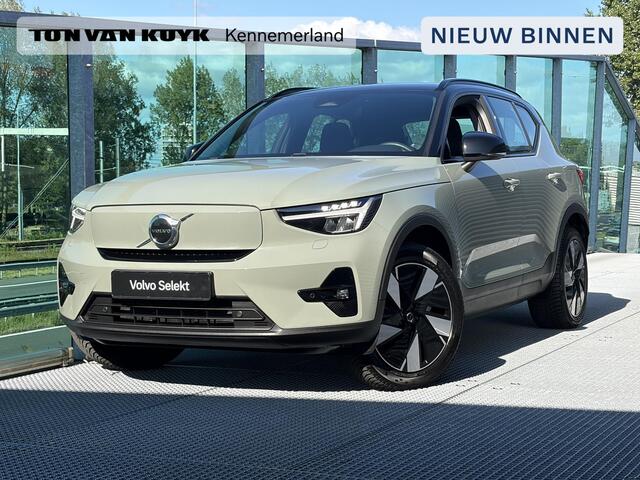 Volvo XC40 Single Motor Extended Range Plus 82 kWh Automaat, Stuur- en Stoel verwarming Elektrische stoelen met geheugen, Zwart dak, Stoelverlenging beide voorstoelen, Sage greenmetallic