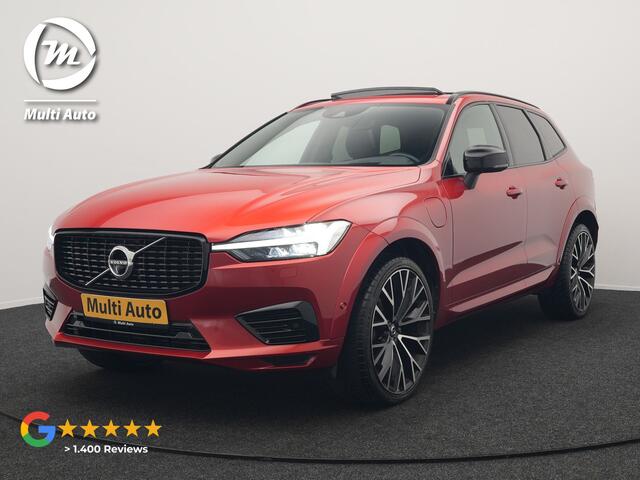 Volvo XC60 T6 AWD R-Design Plug In Hybrid 350pk Dealer O.H PHEV | Panodak | Adaptive Cruise | Head Up | 360 Camera | Lederen Sportstoelen Memory & Verwarmd | Harman Kardon Sound | Apple Carplay | Keyless | Blis | Stuur Verwarmd | Navigatie | DAB |