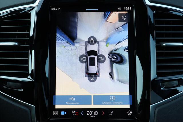 Volvo XC90 T8 Recharge AWD Ultimate Dark - LONG RANGE - Panorama/schuifdak - IntelliSafe Assist & Surround - 360° Camera - Bowers & Wilkins audio - Verwarmde voorstoelen, stuur & achterbank - Parkeersensoren voor & achter - Elektr. bedienb. voorstoelen met geheugen 