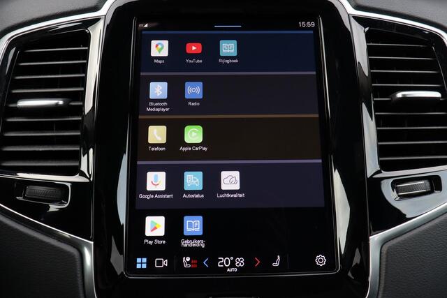 Volvo XC90 T8 Recharge AWD Ultimate Dark - LONG RANGE - IntelliSafe Assist & Surround - 360° Camera - Verwarmde voorstoelen, stuur & achterbank - Parkeersensoren voor & achter - Elektr. bedienb. voorstoelen met geheugen - Draadloze tel. lader - Extra getint glas - 2