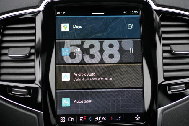 Volvo XC90 T8 Recharge AWD Ultra Dark - LONG RANGE - Luchtvering - Panorama/schuifdak - IntelliSafe Assist & Surround - 360º Camera - Verwarmde voorstoelen, stuur & achterbank - Parkeersensoren voor & achter - Elektr. bedienb. voorstoelen met geheugen - Head up disp